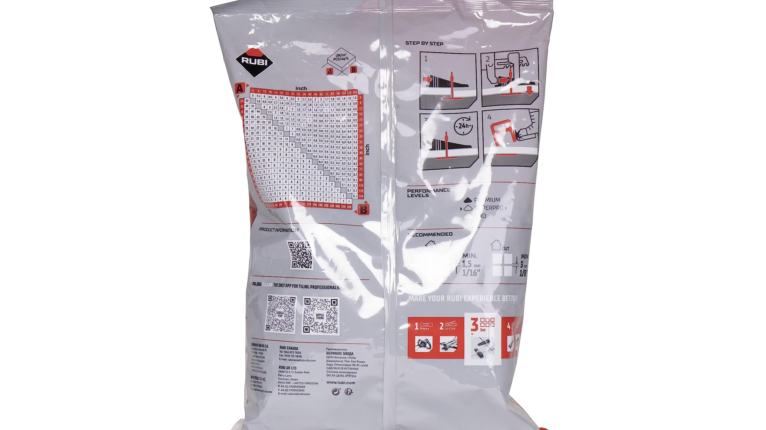 RUBI | Cales de nivellement pour carreaux | Cales pour carrelage en céramique | Pour formats 30 x 30 cm et supérieurs | DELTA LEVEL SYSTEM N | 200 Unités