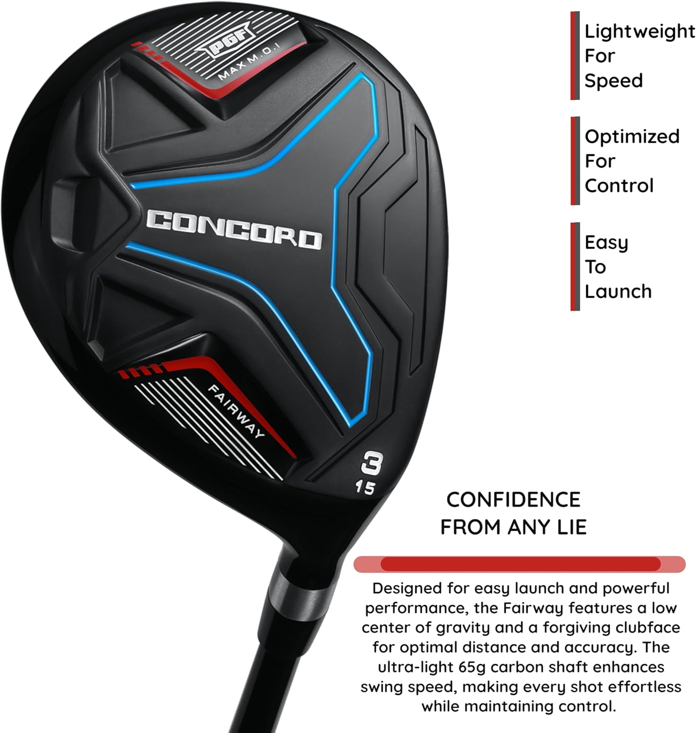 PGF Golf Men's/Lady's Concord Complete Golf Club Package Set [17-Pieces] [Flex: Regular/Ladies]