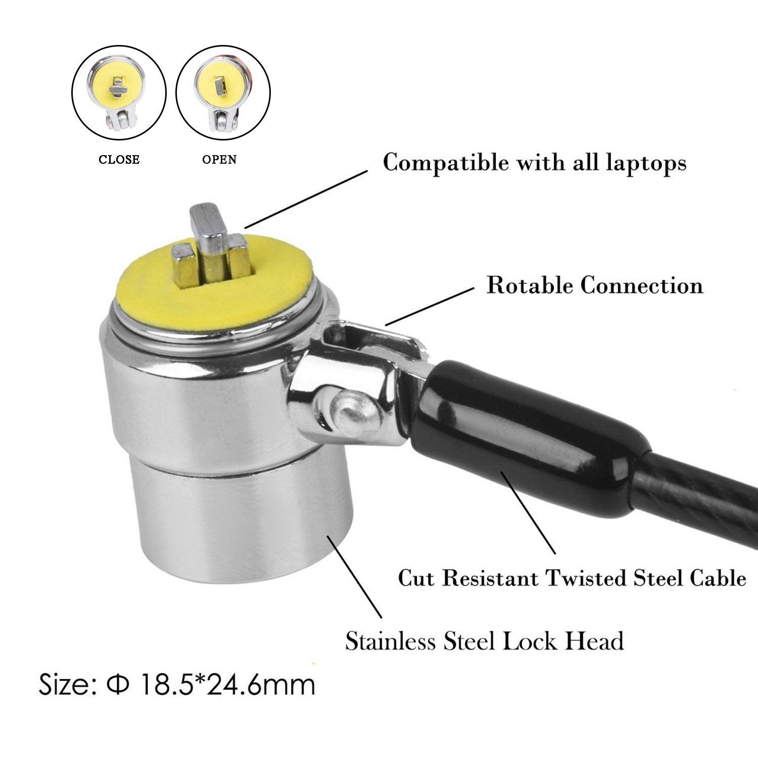 Cavo Sicurezza PC Con Lucchetto Combinazione - Antifurto Per Laptop E Tablet - Foto 2