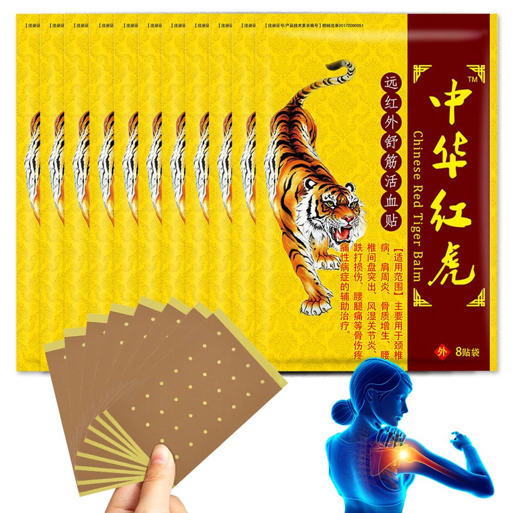 88 pezzi Cerotti antidolorifici, Cerotto Antidolorifico Della Tigre, Patch Anti Dolore, Patch per Alleviare il Ddolore al Collo della Spalla per il Dolore alle delle Gambe in Vita Patch Lavoratori