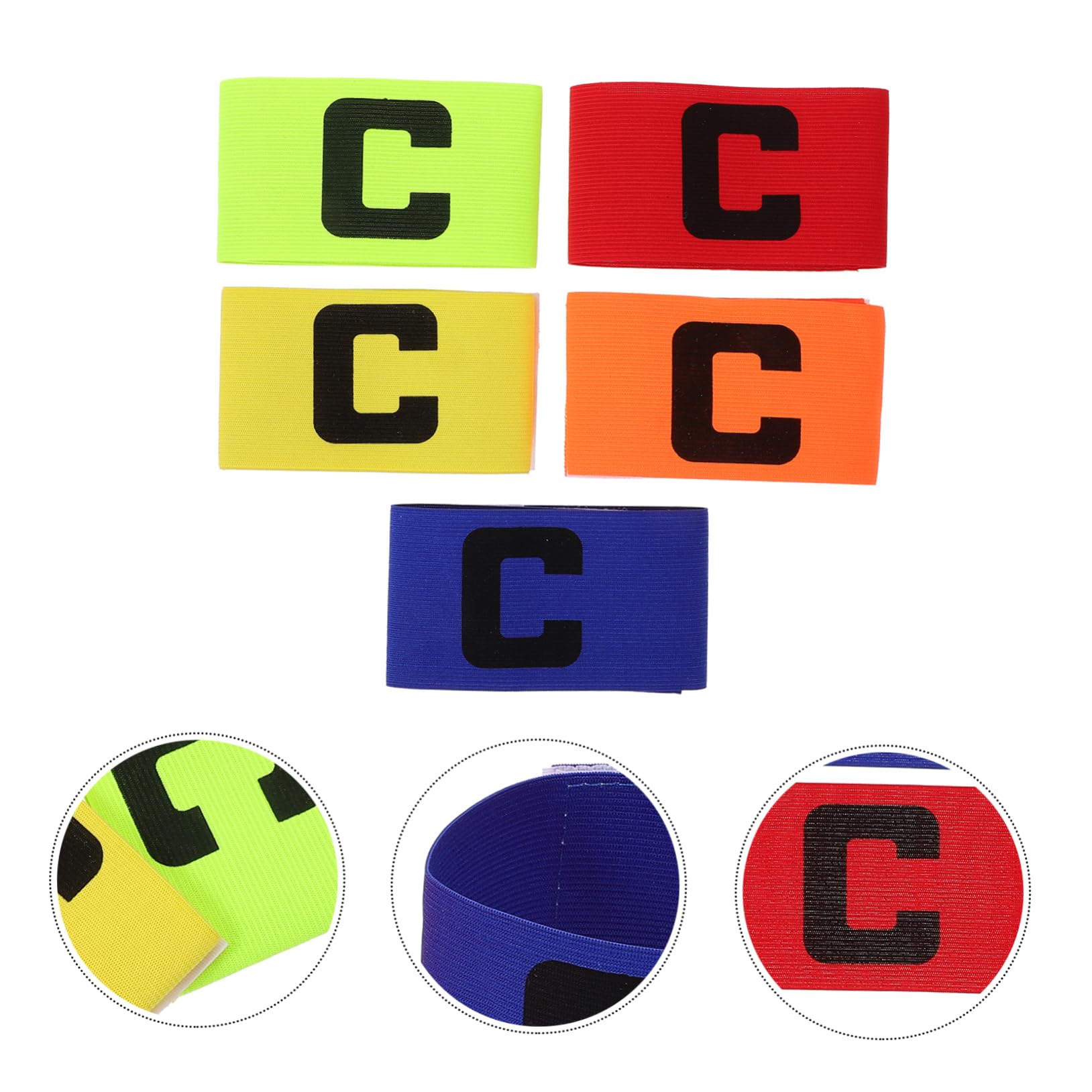 Sosoport 4sets Football Captain Arm Band Soccer Accessory Wear-Resistant Exercise Bands 5pcs*4