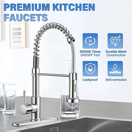 Miniatura 7 de Grifo de cocina con rociador extraíble para fregadero de cocina, grifo de fregadero de cocina comercial RV