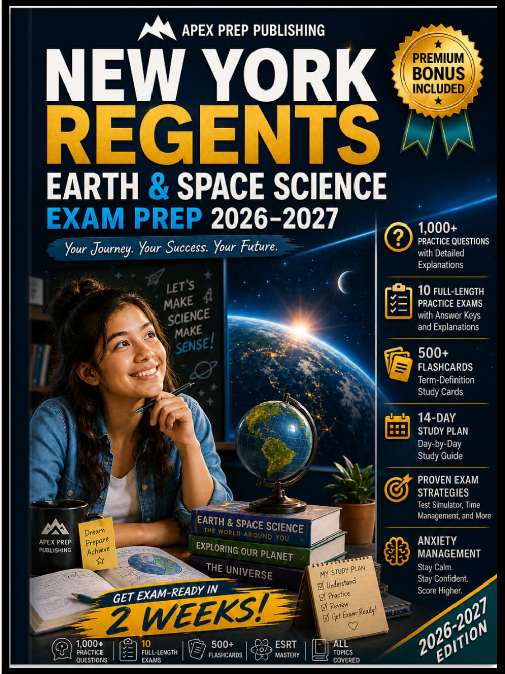 New York Regents Earth and Space Science Exam Prep 2026-2027: The 3-in-1 Bible to Master Your New York Regents Earth Science Examination in 2 Weeks and Pass With Confidence