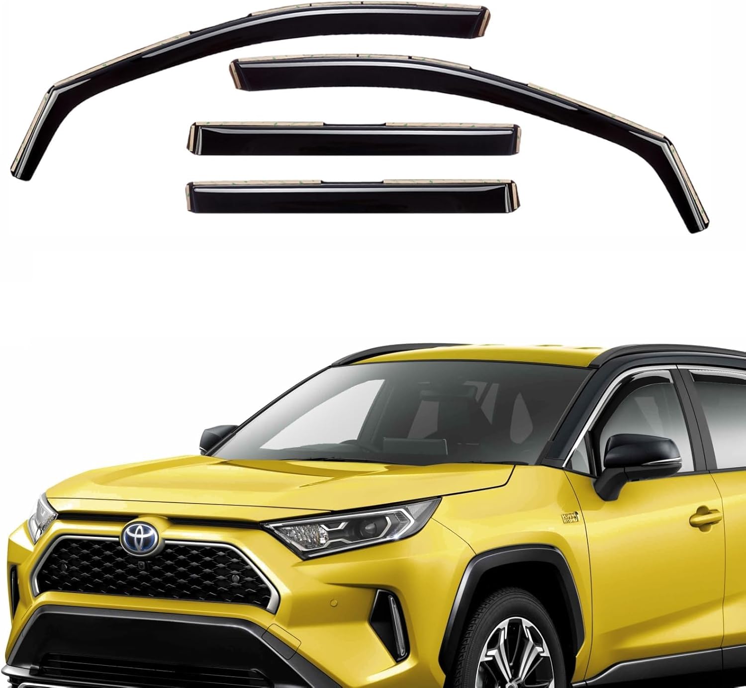 Extra Durable Window Deflectors in-Channel Window Visors Rain Guards Compatible with RAV4 2019-2024, Sun Visors, Window Vent Shades, Exterior Car Accessories – 4 pcs. AG0668