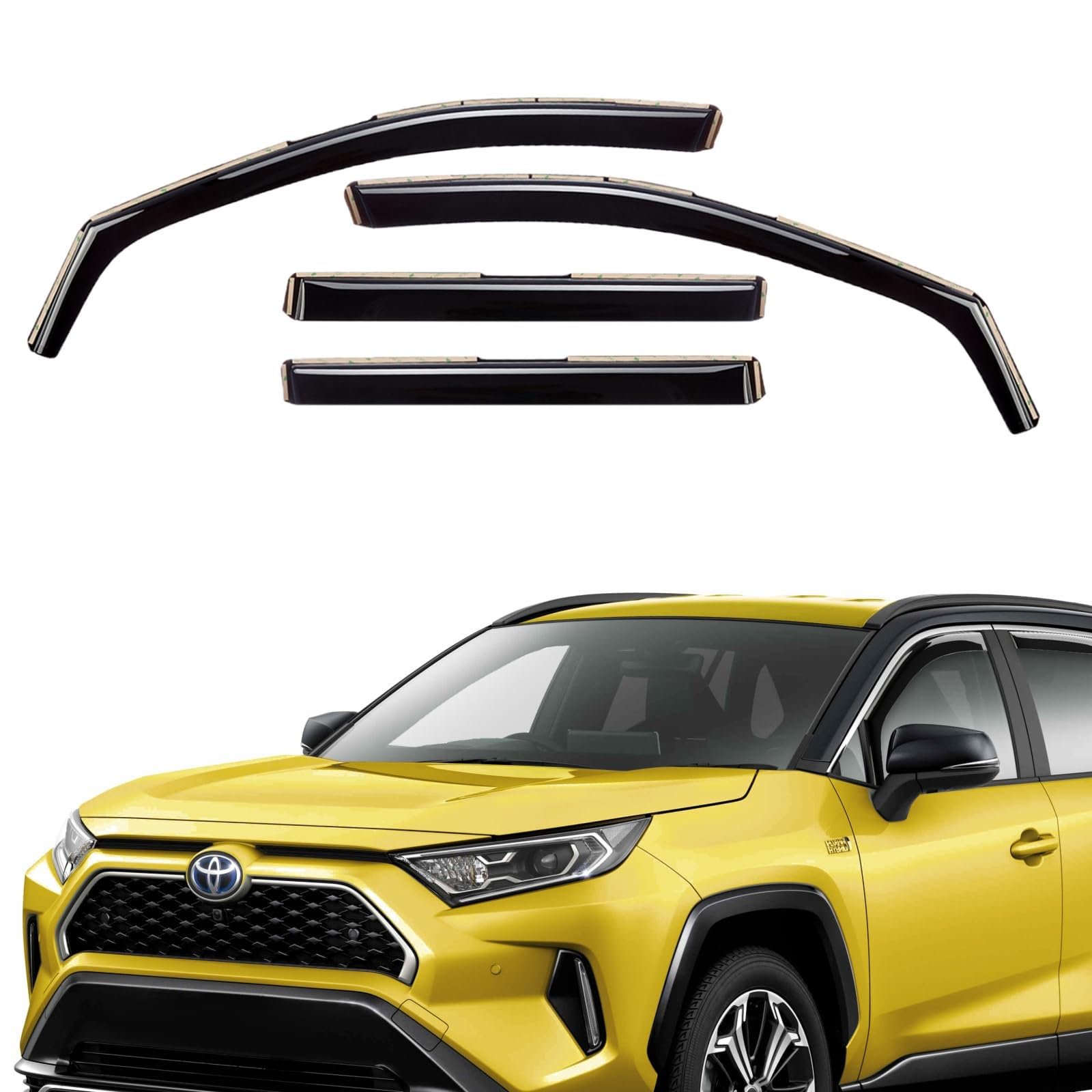 Extra Durable Window Deflectors in-Channel Window Visors Rain Guards Fit for Toyota RAV4 2019-2025, Sun Visors, Wind Vent for Shades, Exterior Car Accessories - 4pcs. AG0668