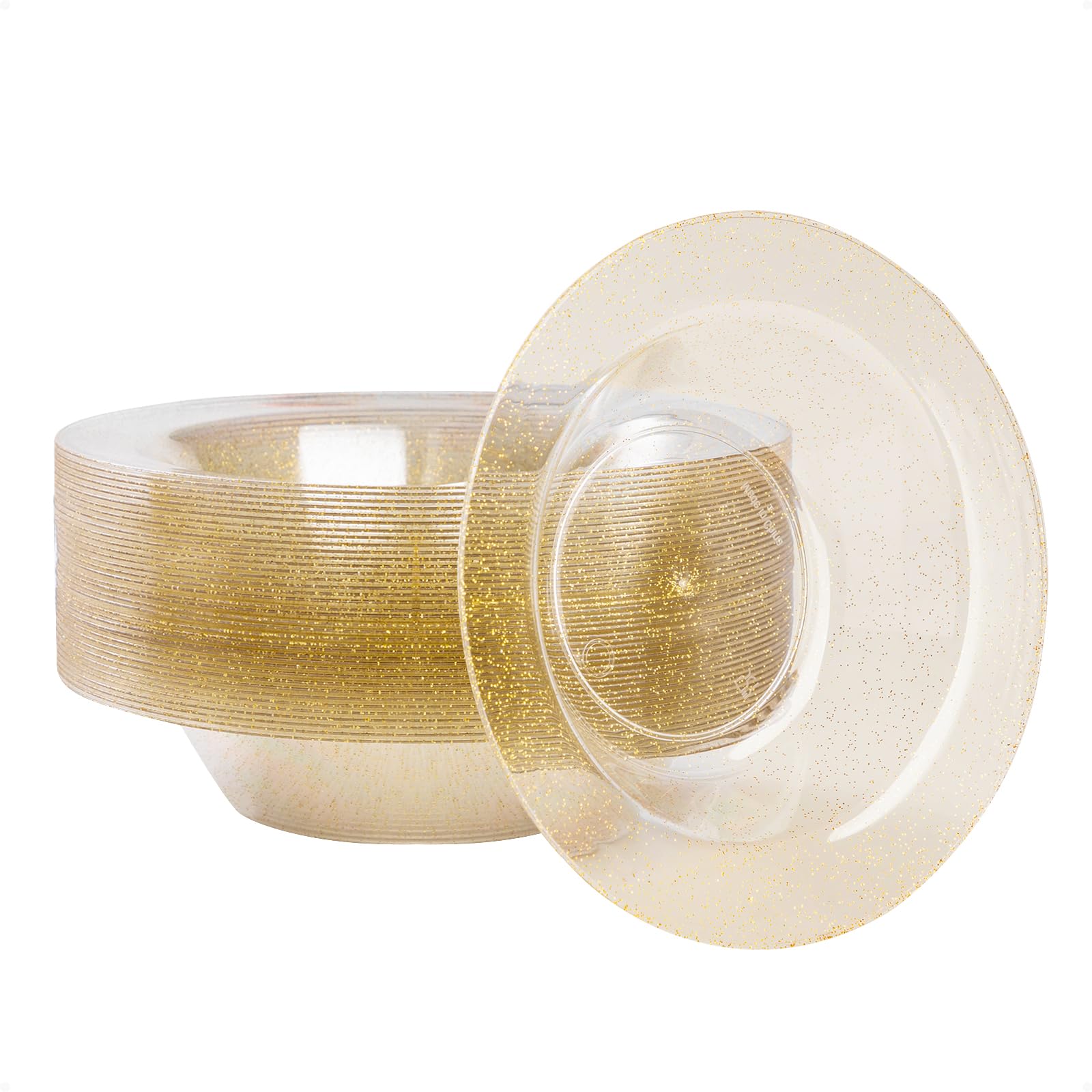 Goodluck Gold Rim Plastic Bowls - 25 Pack -19 Goodluck Gold Rim Plastic Bowls - 25 Pack -19