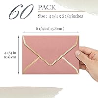 Vista 4 de Sobres de invitación, paquete de 60 sobres de 4 x 6 pulgadas para invitaciones, sobres de colores con bordes de lámina dorada, A4, 4 14 x 6 14