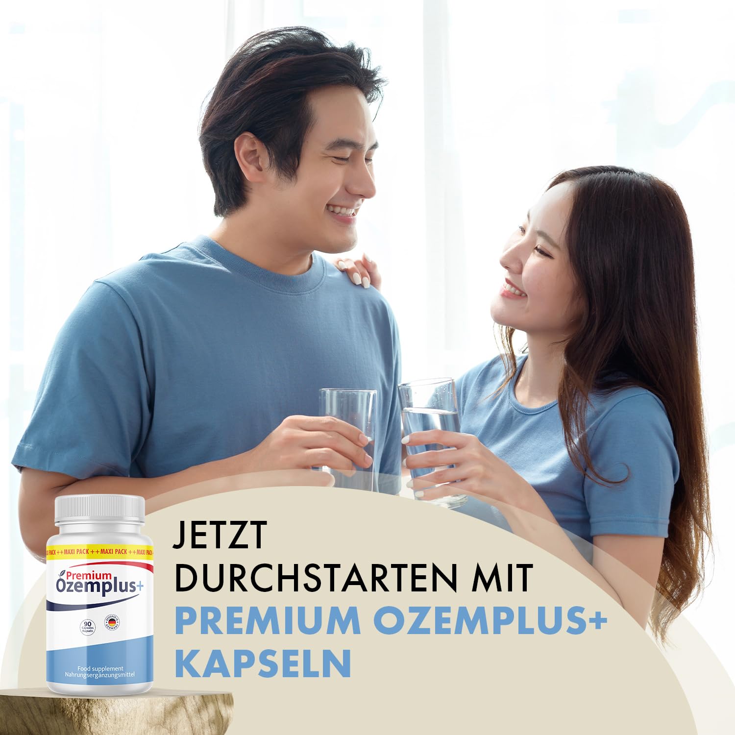 Premium Ozemplus+ Kapseln | Mit Apfelessig & Pflanzenextrakten | 90 Kapseln
