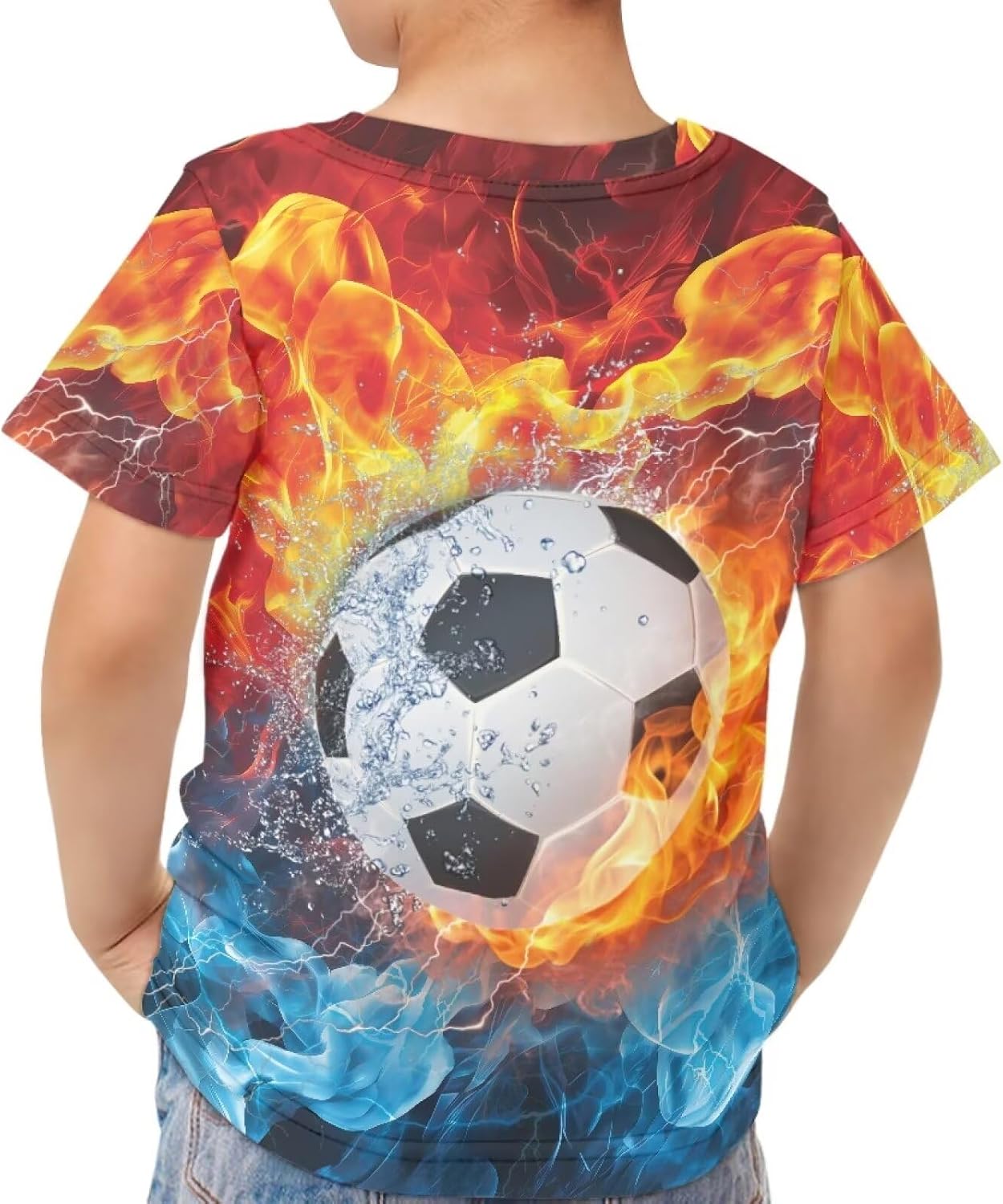 JEOCODY Boys Girls Graphic Tees Funny 3D Printed Short Sleeve T-Shirts 3-16T