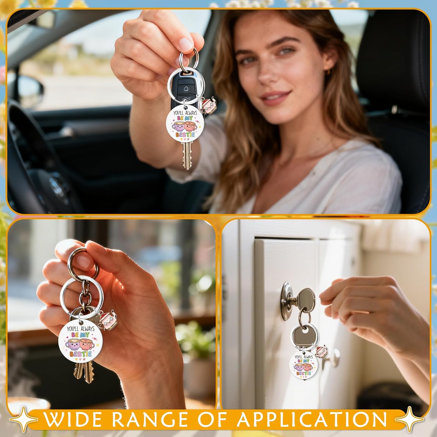 Work Besties Gifts for Women Funny Best Friend Coworker Keychain,BFF Friendship Boss Leaving Christmas Gifts - Image 5