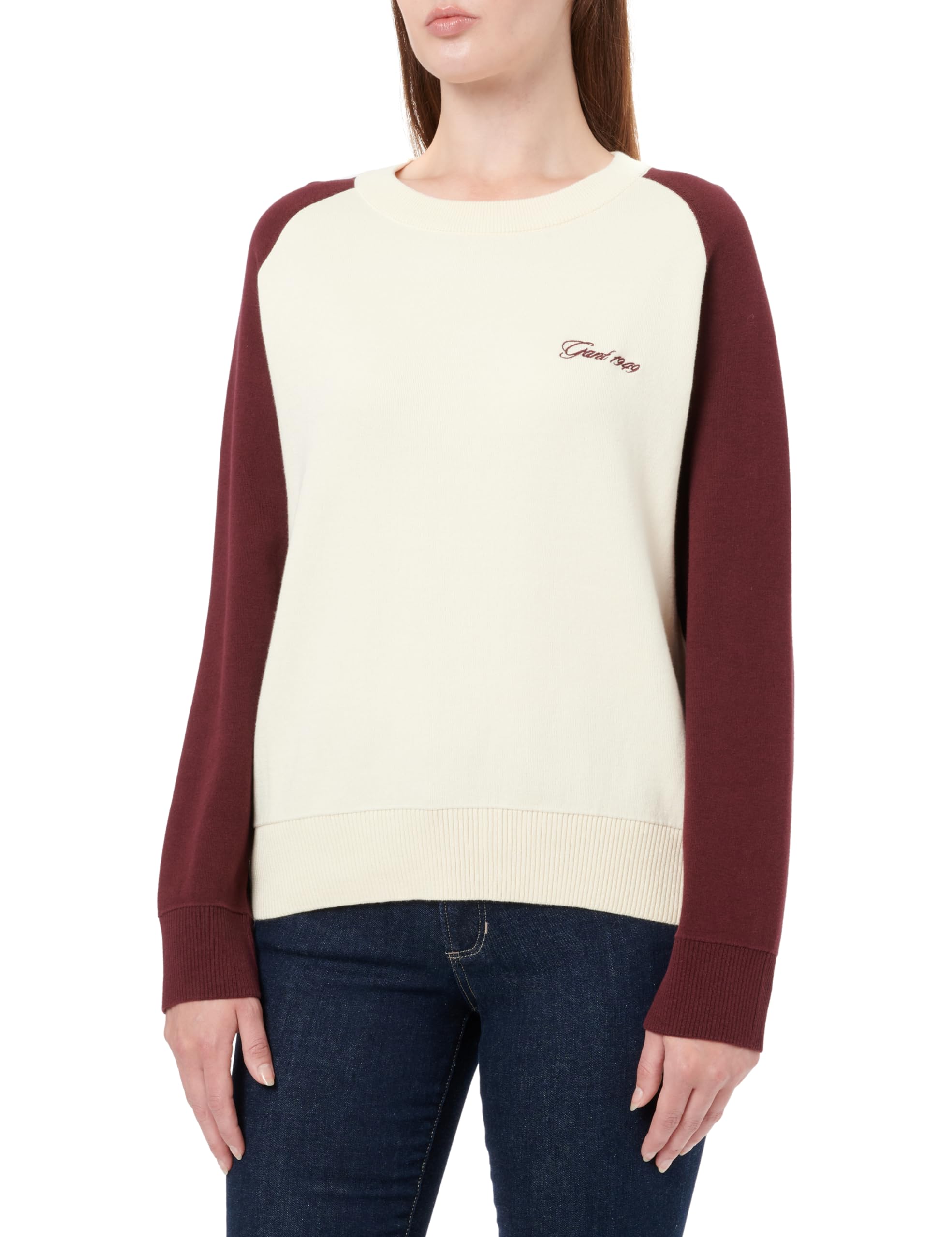 GANT Damen Color Blocked Cotton C-Neck Pullover