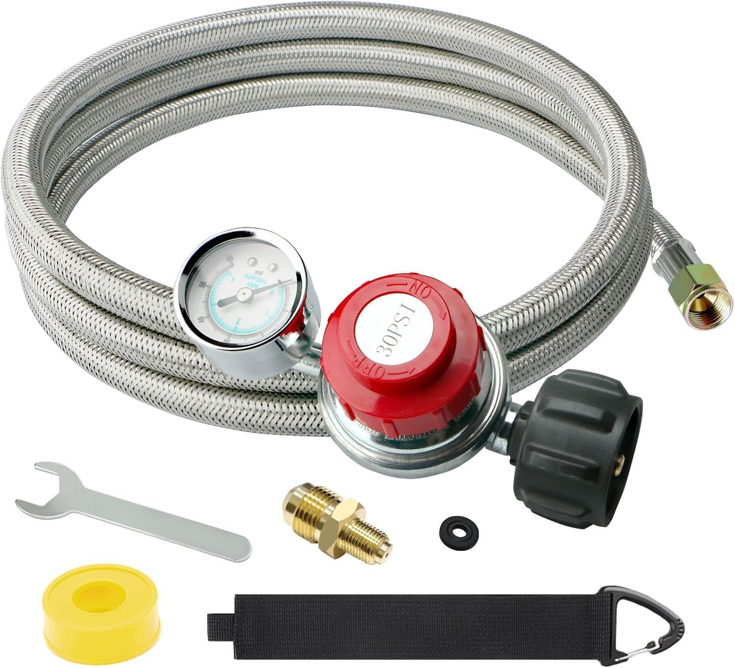 Amazon.com: 5FT 0-30 PSI Adjustable High Pressure Propane Regulator ...