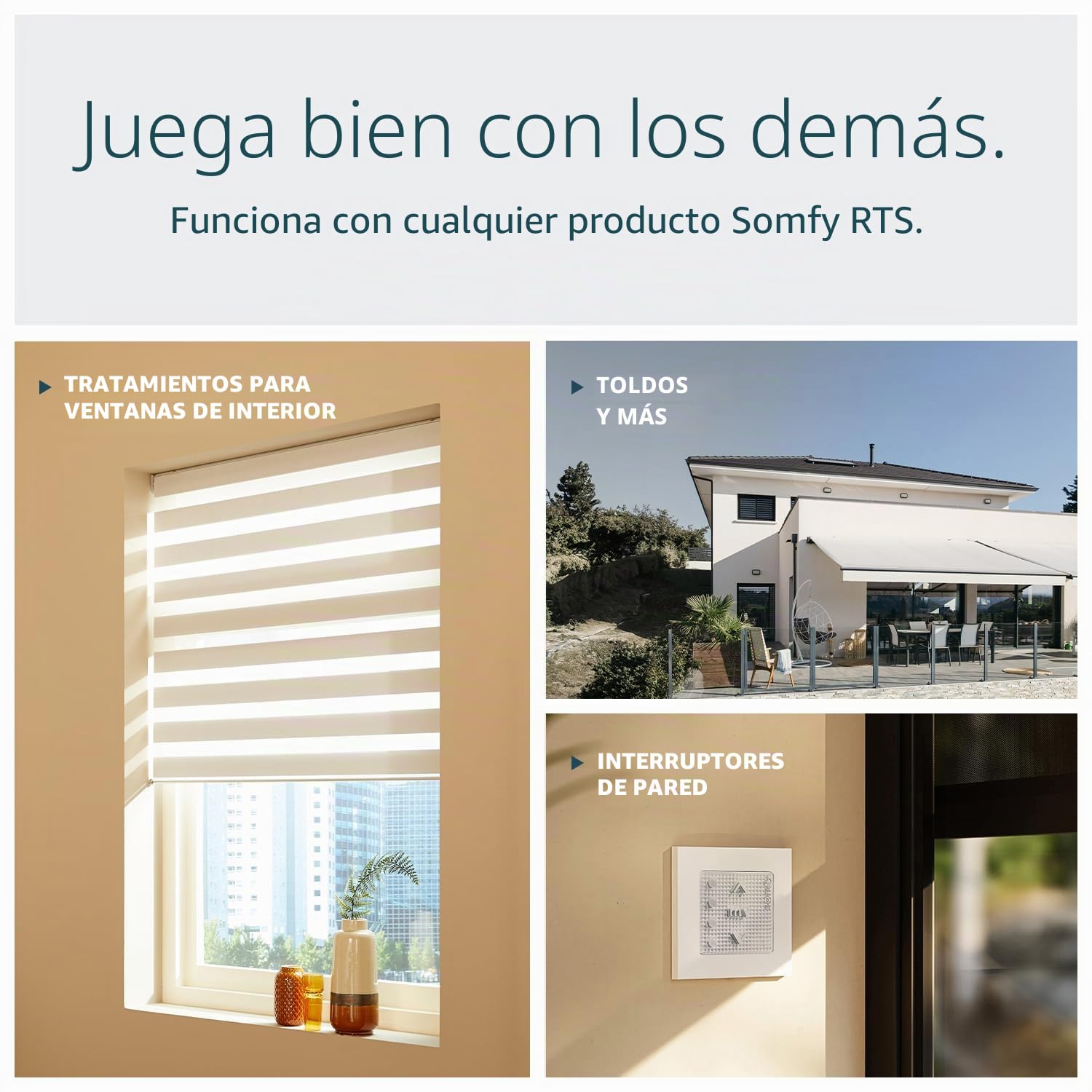 somfy Telis 4 RTS - Mando a Distancia para Patio, 5 Canales, Control Remoto de Repuesto para persianas y persianas al Aire Libre, función programable, Acabado Azul y Gris, #1810645