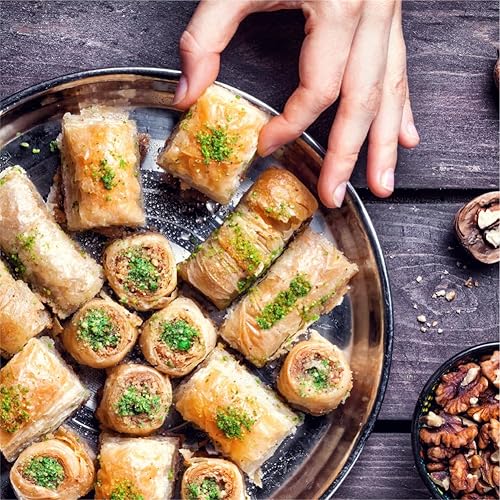 Miniatura 7 de Dulces de Oriente Medio Anabtawi  80 piezas surtidas de Baklava, pistacho y almendras pastelería  Caja de regalo tradicional árabe Baklava  Sin
