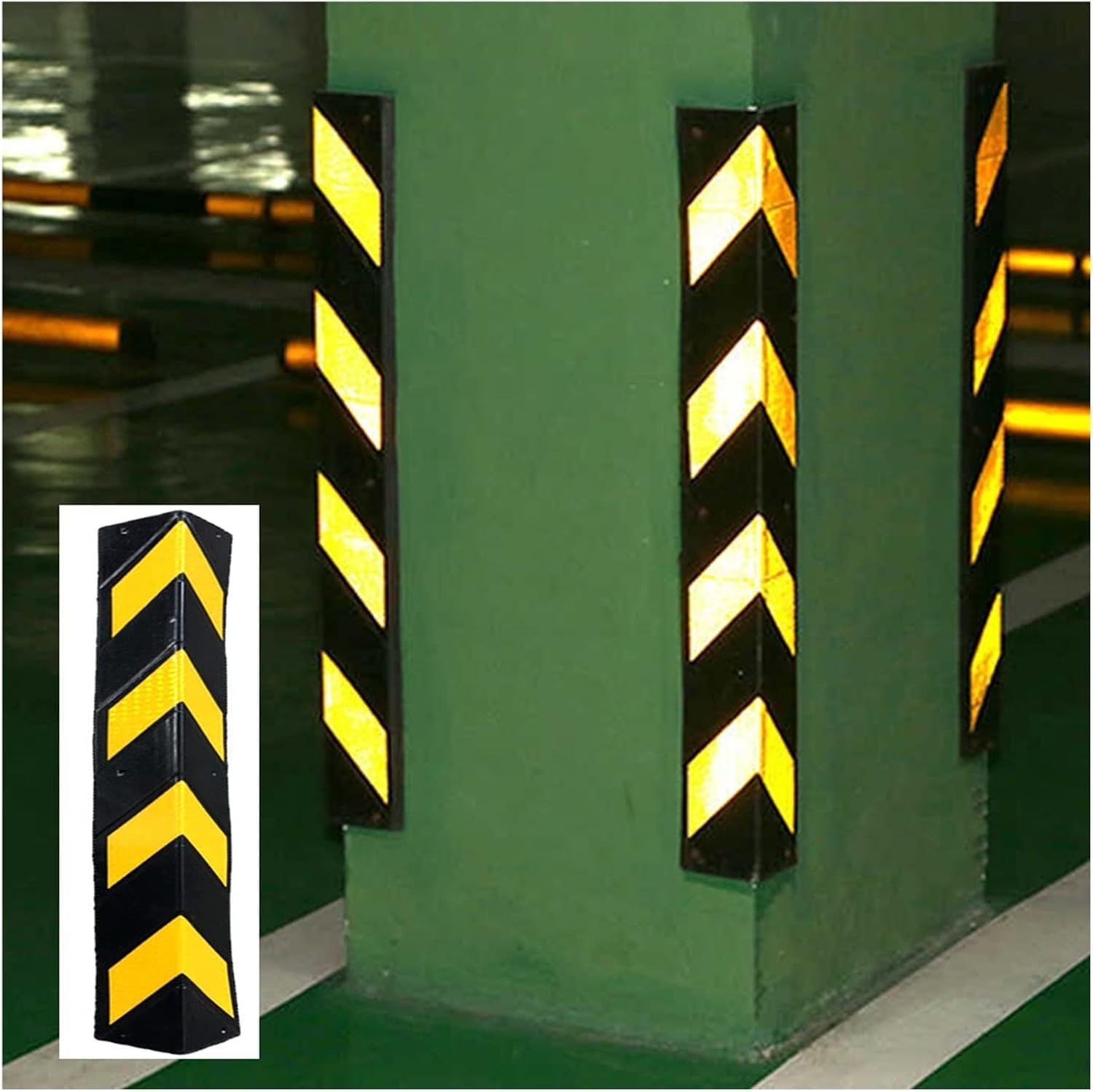 Rubber Corner Guards Wall Corner Guard for Parking Garages Rubber Column for Ground Floor Garage Wall Corner Guards 1cm Thick(15pcs-80cm)