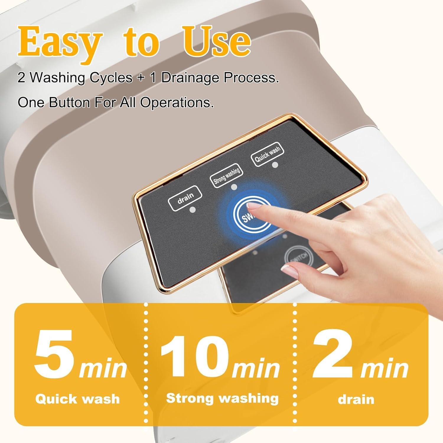 Mini Waschmaschine,13L Miniwaschmaschine Camping Waschmaschine Klein mit Abnehmbarer Trockenkorb 3 Modi Tiefenreinigung Portable Mini Washing Machine,Reisewaschmaschine für Unterwäsche, Babykleidung