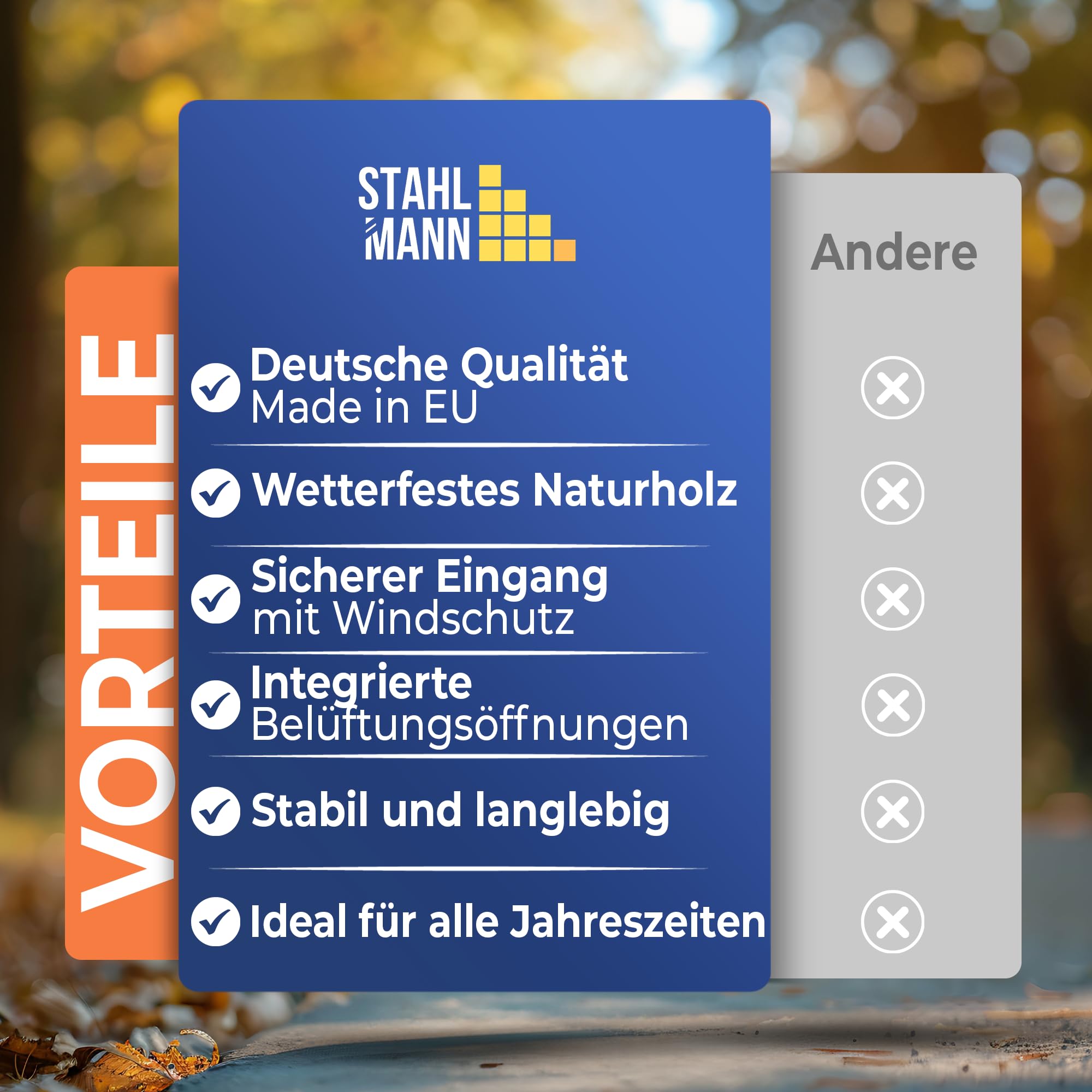 STAHLMANN® XXL Eichhörnchen Futterhaus [inkl. 500 g Eichhörnchenfutter] - Futterstelle zum Aufhängen [AUS WETTERFESTEM KIEFERNHOLZ] - Futterbox für Eichhörnchen und ihre Jungtiere