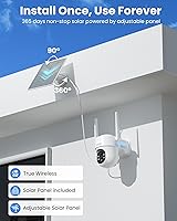 Vista 4 de Solar Security Cameras Wireless Outdoor 4 Pack, 3MP Security Cameras Wireless Outdoor, Pan Tilt 360°WiFi Camera with Color Night Vision/PIR