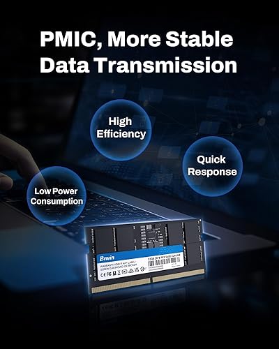 Miniatura 5 de Biwin DDR5 RAM 16GB 5600MHz, SODIMM 262-pin CL46, Laptop Computer Memory, Mini PC, 1.1V  Independent PMICOn-die ECC, High Performance RAM for AI or