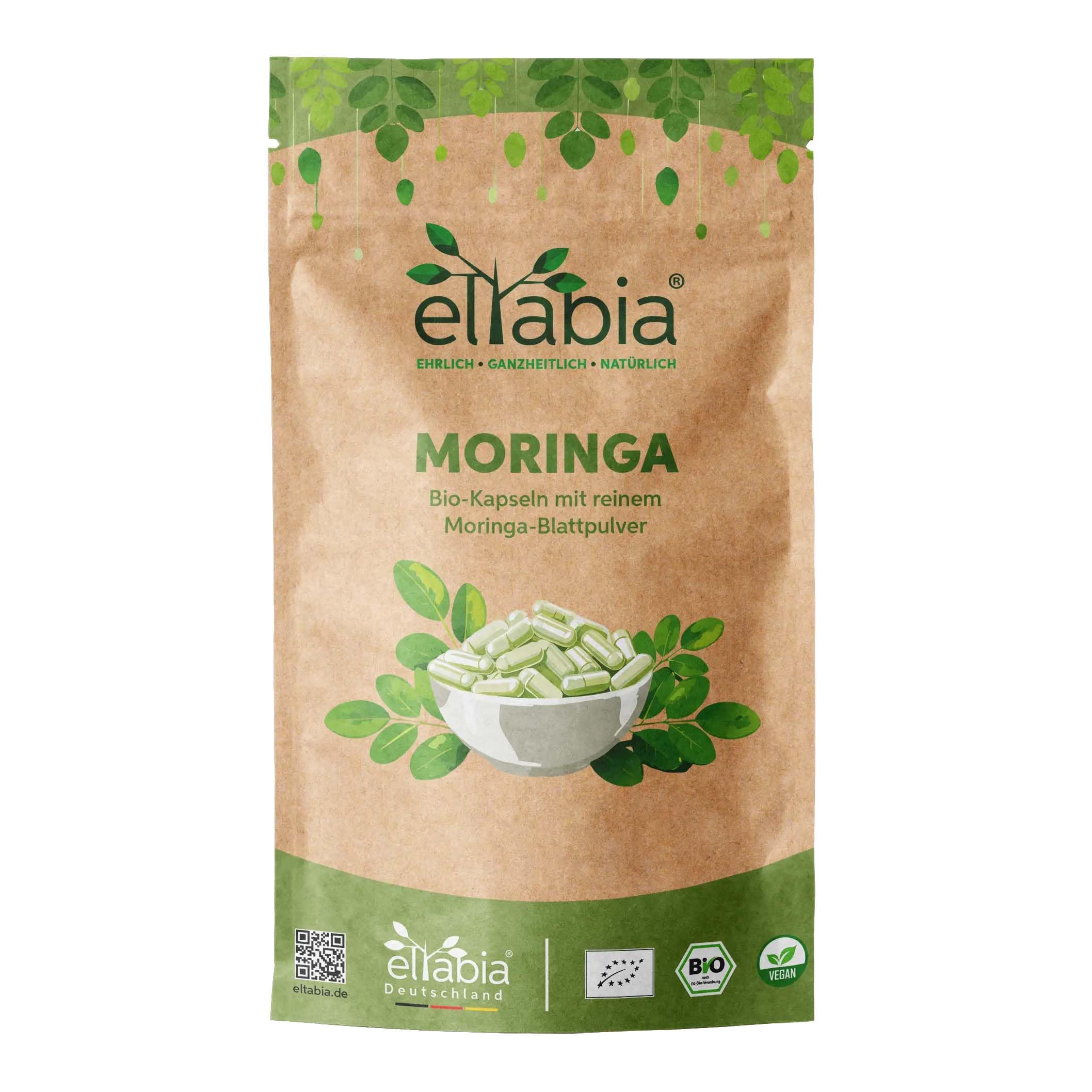 Bio Moringa Kapseln 1000 Stück | Hochdosiert 1290mg Tagesdosis Moringa Oleifera in Premium Rohkost Qualität | 100% rein ohne Zusätze Vegan