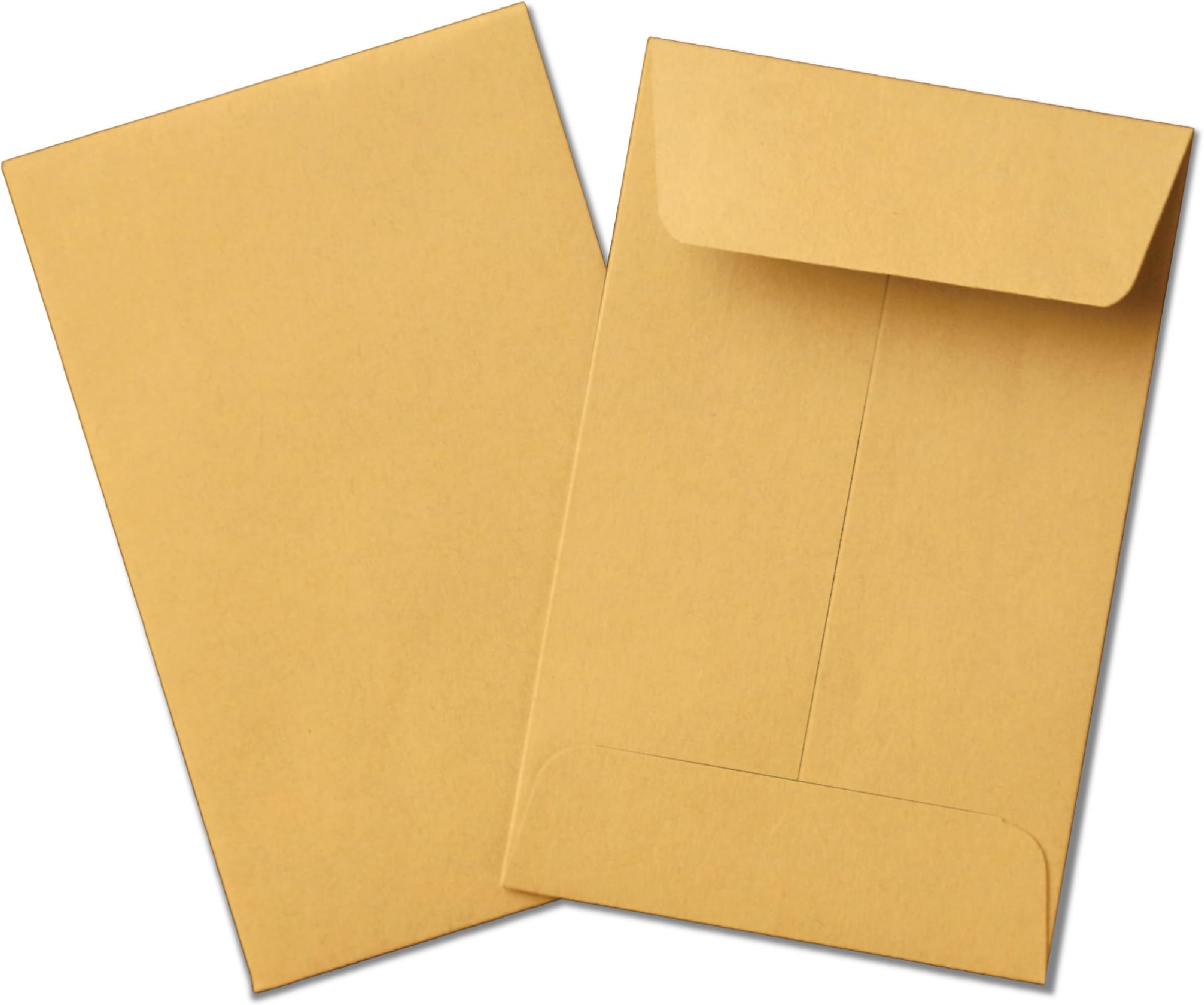 Guardian #1 Paper Coin Envelopes with Gummed Flaps, Pack of 50 Blank Small Envelopes for Gift Cards, Coins, Receipts, Stamps, Small Parts Storage, and More, 2 ยผ Inches x 3 ยฝ Inches, Brown