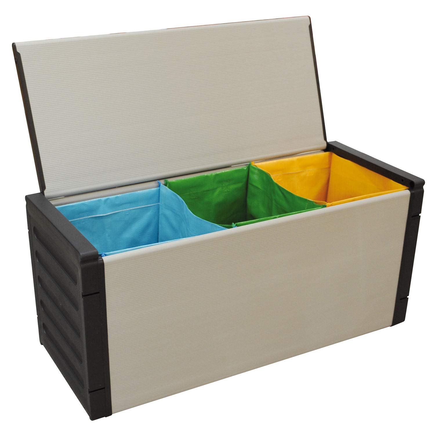 Mongardi 7825C04 Panca per Raccolta Differenziata, Grigio/Nero, 85 x 34 x39 cm