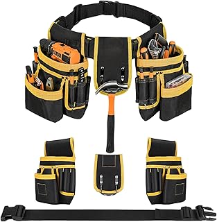 Cinto de ferramentas profissional com suporte para martelo