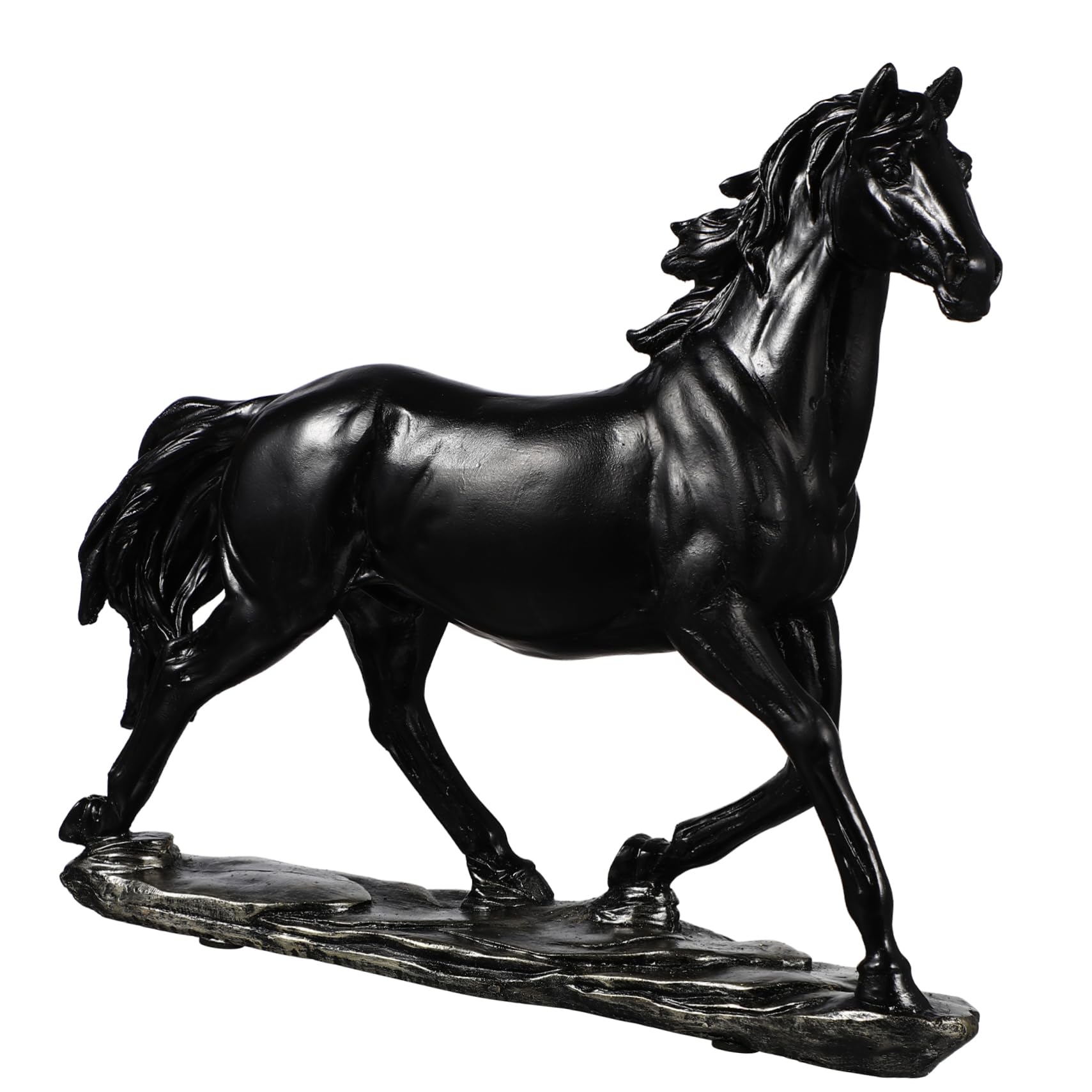 Figura Creativa de Caballo de Resina Negra para Adorno del Hogar y Negocio, Estable y Resistente al Desgaste, Adecuado para Oficina o Obsequio