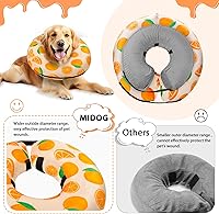 Vista 18 de MIDOG Inflatable Dog Cone Alternative for After Surgery - Soft Protective Donut Collar Prevents Licking, Comfortable Recovery E-Collar Alternative