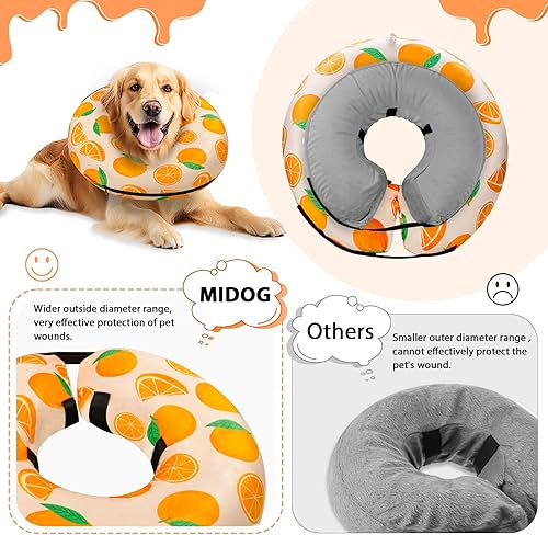 Miniatura 18 de MIDOG Inflatable Dog Cone Alternative for After Surgery - Soft Protective Donut Collar Prevents Licking, Comfortable Recovery E-Collar Alternative