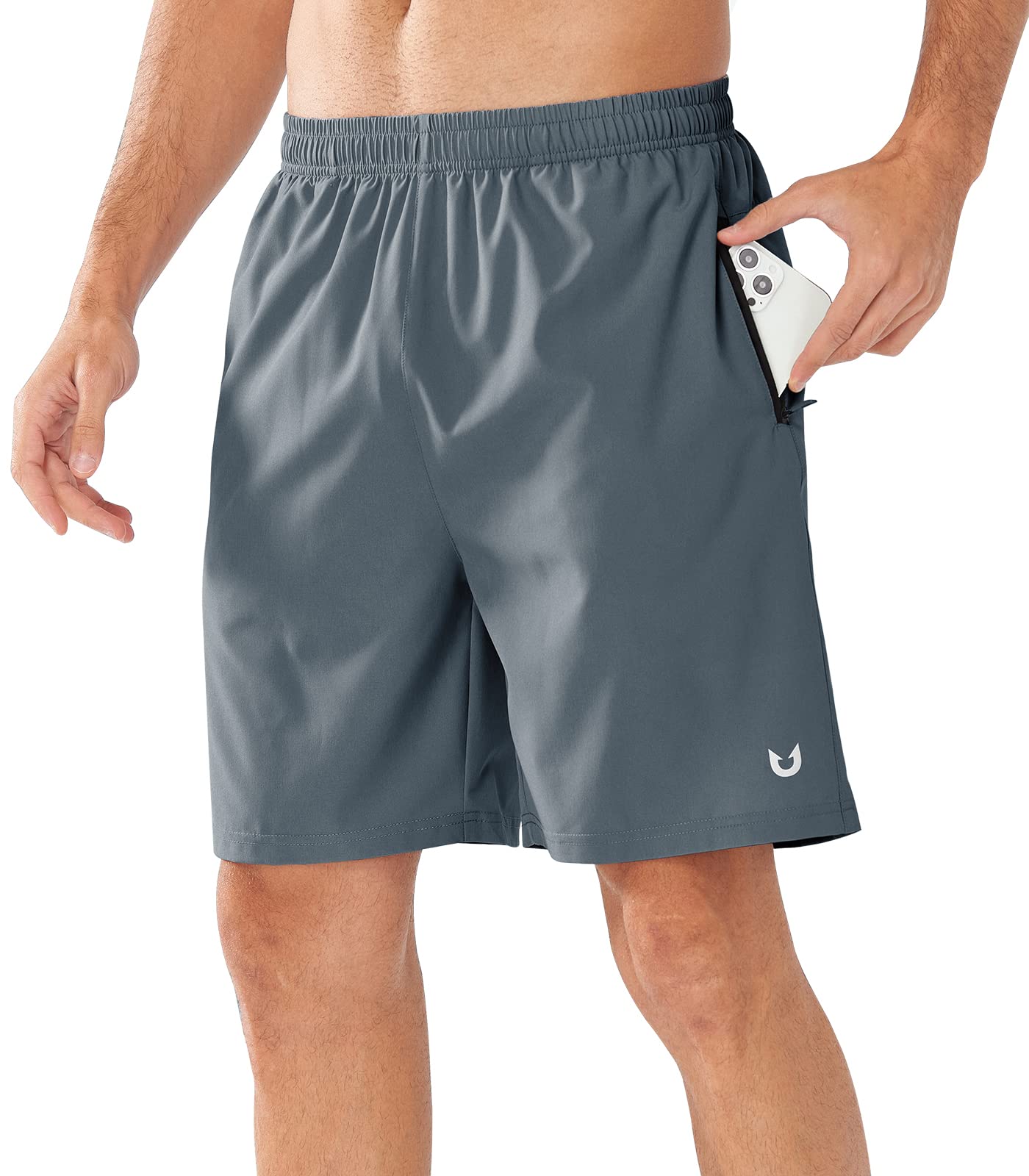 NORTHYARD Męskie sportowe spodenki do biegania szybkoschnące spodenki treningowe lekkie sportowe spodenki do koszykówki na siłownię piesze wycieczki, Coolgrey, M