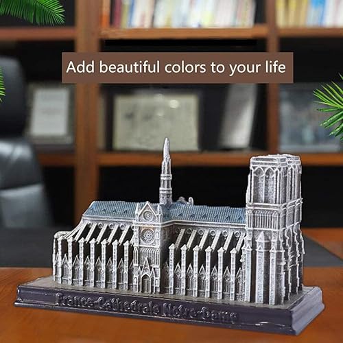 Miniatura 6 de NUNETH Escultura para decoración, Francia Estatua de la catedral de Notre Dame en París, adornos de construcción emblemáticos, regalos de colección