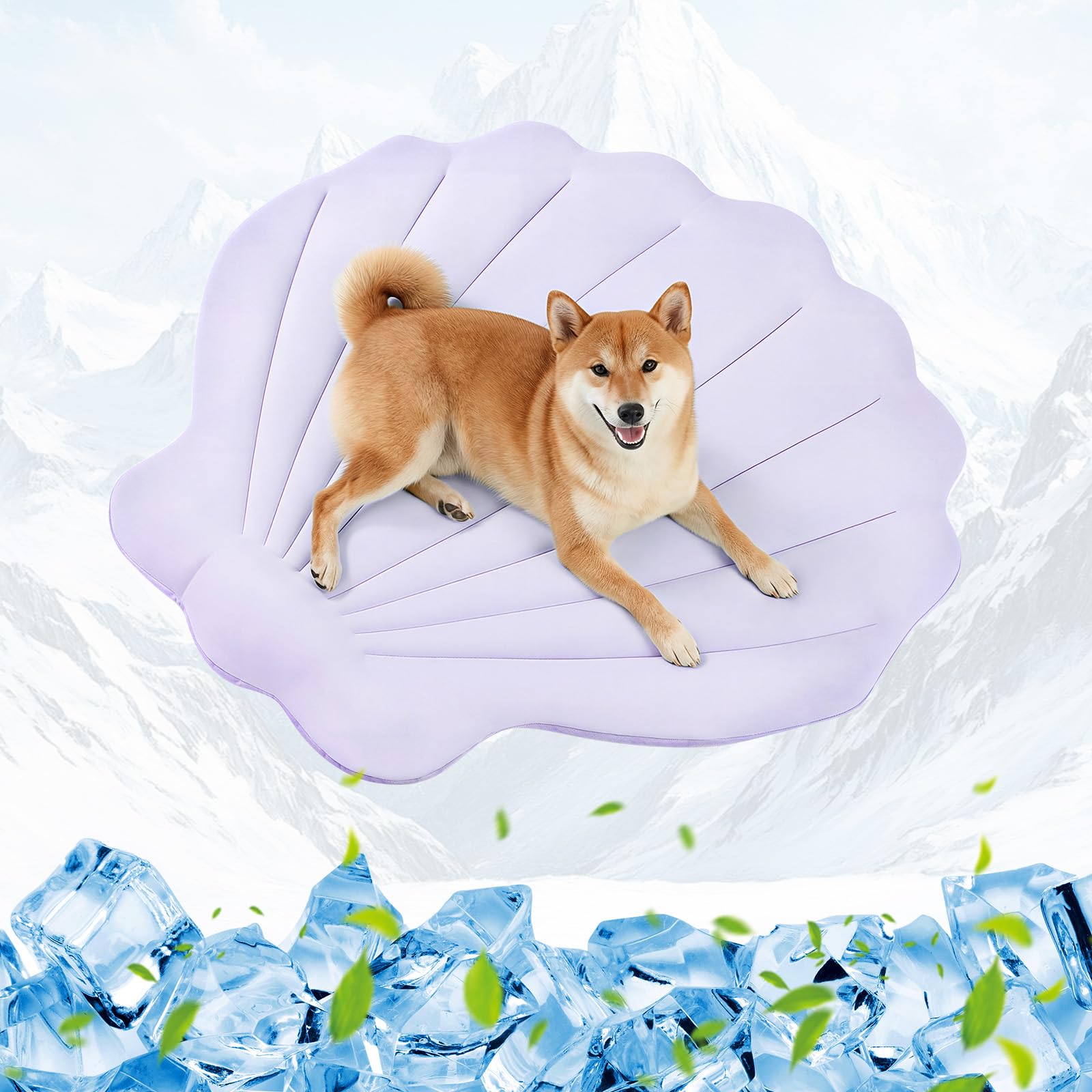 Tivray Dog Cooling Mat, 40'' × 40'' Large, Self-Cooling Mat for Dog, (Cool & Warm) Double-Sided Pet Cool Pads for Crate, Kennel, Machine Washable Summer Blanket, Cat Cool Bed, Non-Gel, Macaron Purple