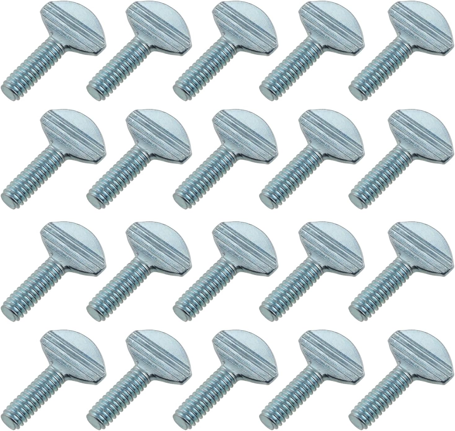 20PCS Silver Carbon Steel Thumb Screw 1/4''-20 x 3/4'' Galvanized Rack Screw