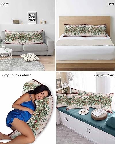 Miniatura 6 de Fundas de almohada navideñas de tamaño estándar, 2 paquetes de fundas de almohada suaves para cama, fundas de almohada para sofá de cuerpo largo,