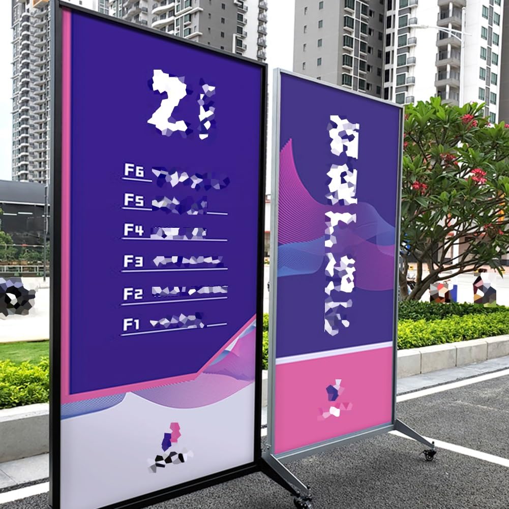 Soporte metálico de pie para Carteles publicitarios, Ideal para centros comerciales, ferias comerciales y exhibidores publicitarios en supermercados.