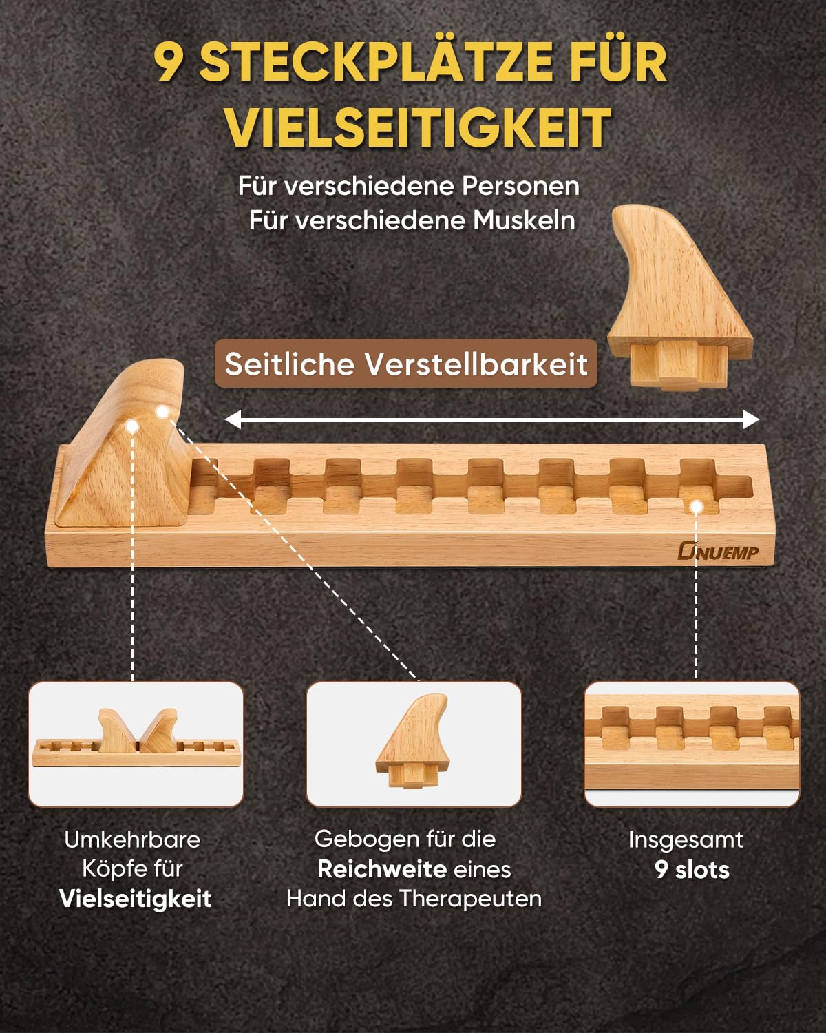 Psoas Massage Tool Hip Release Faszienstab Holz Punktmassage