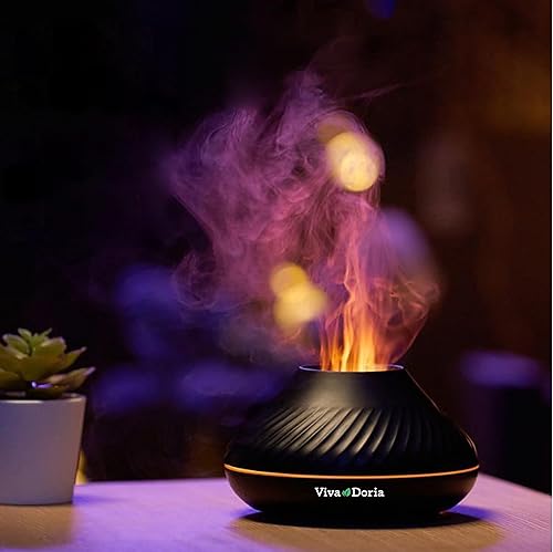 Miniatura 2 de Viva Doria Difusor de volcán, difusor de llama de fuego, difusor de aromaterapia de 4.4 fl oz, difusor de aroma para aceites esenciales