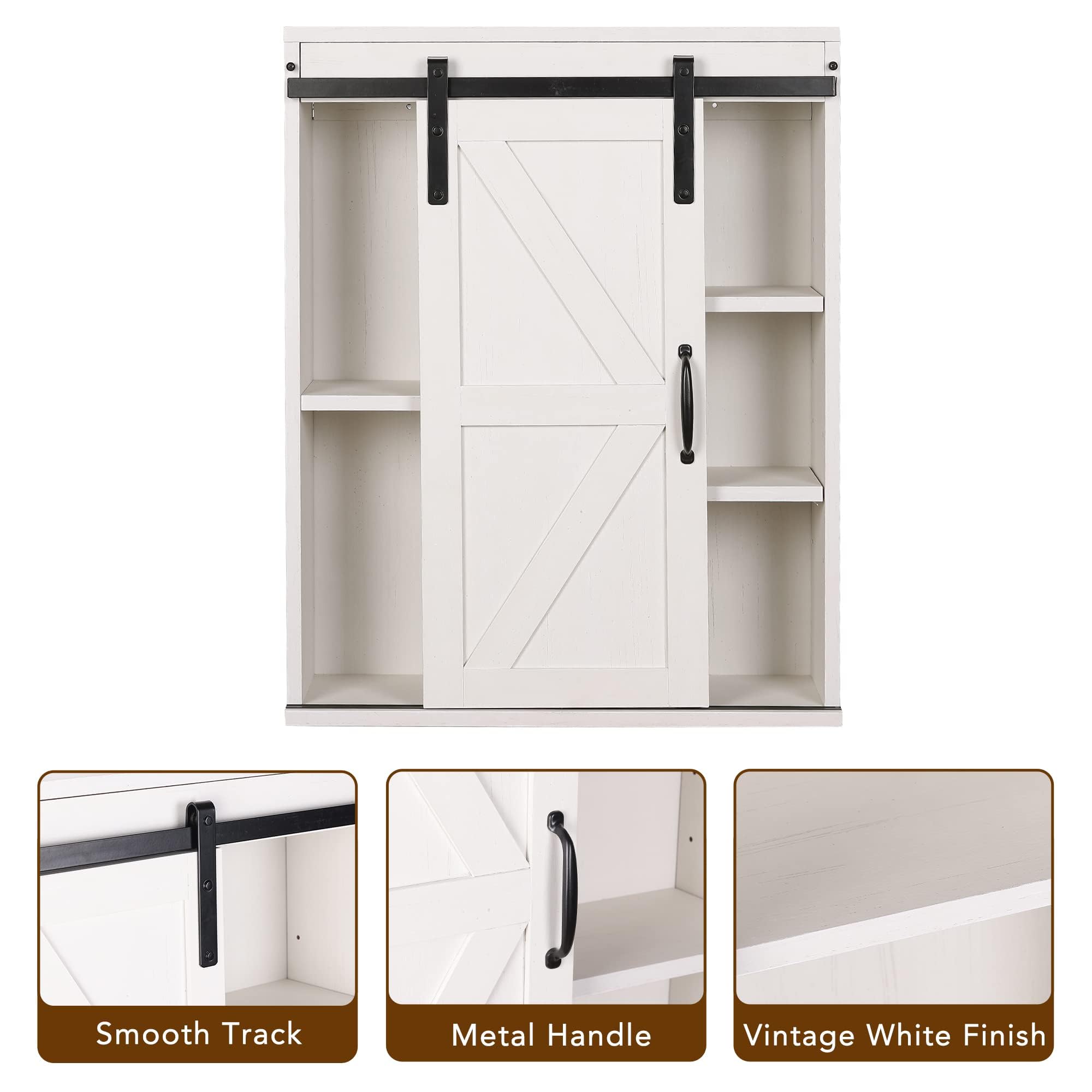 Farmhouse Bathroom Cabinet - Sliding Barn Door -6