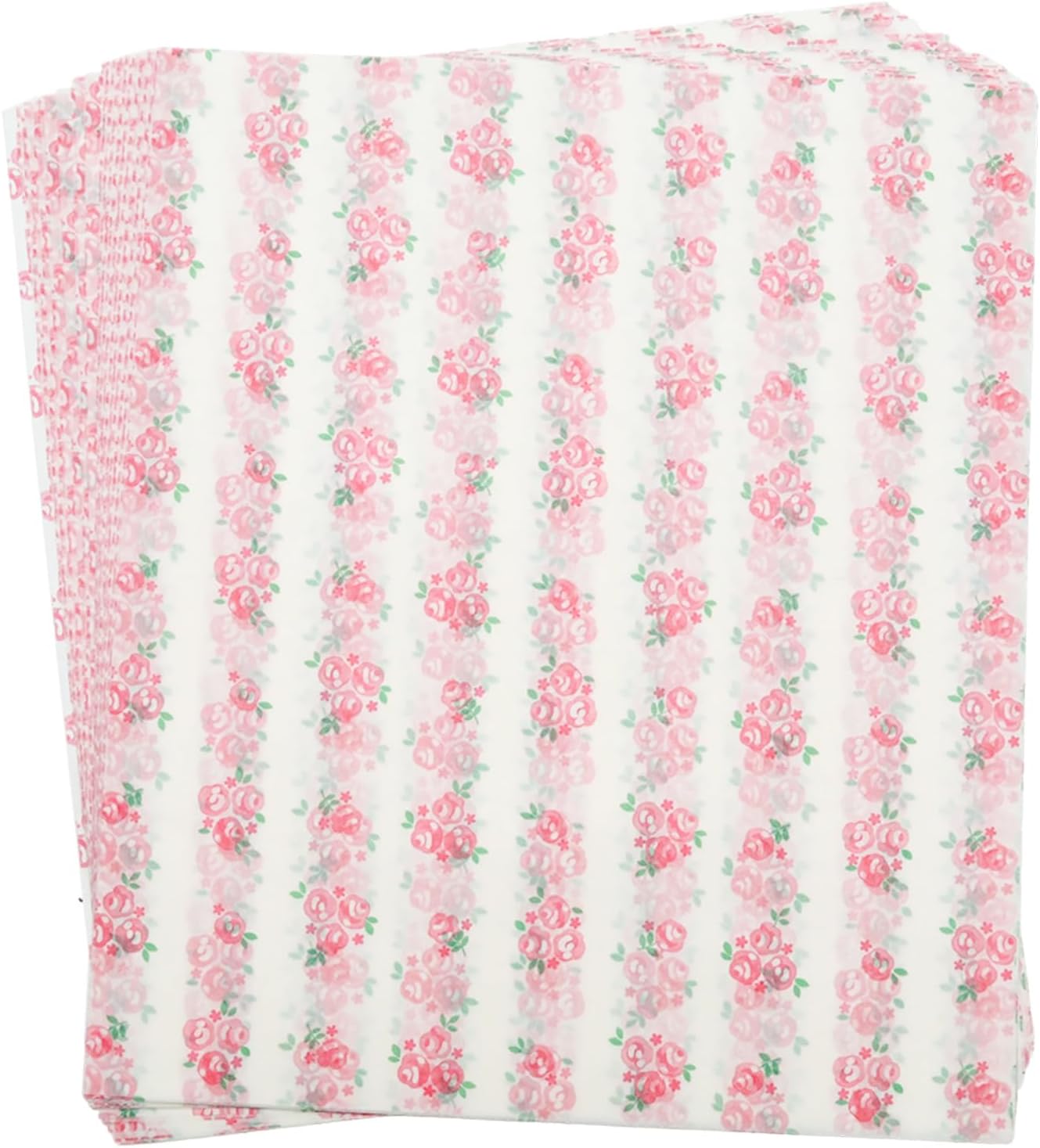 100Pcs 10 x 8.5 Inch Pink Stripe Wax Paper Sheets