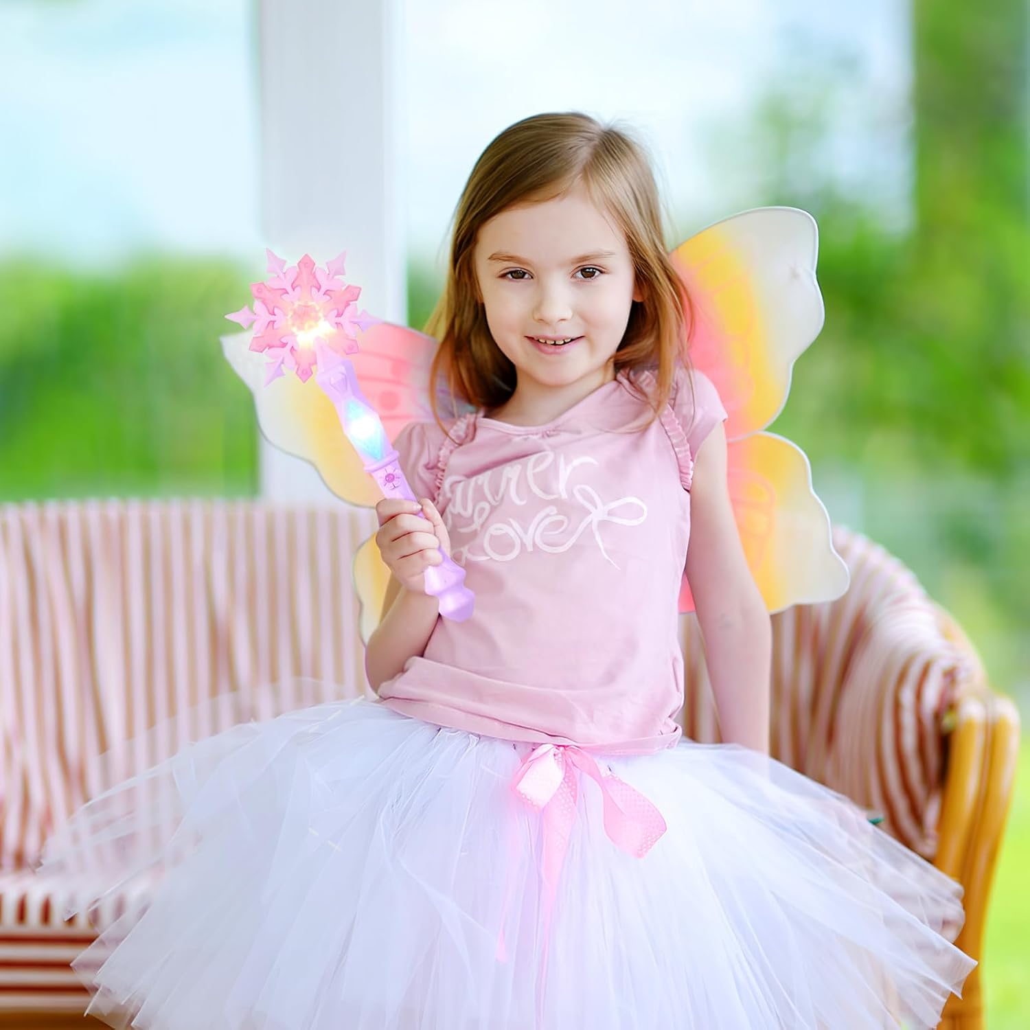 Toddmomy Light up Snowflake Princess Wand for Kids Plastic Sound & Light Wand for Girls, Toddler Dress-Up Play, Birthday Party Favors & Halloween Costume Accessories