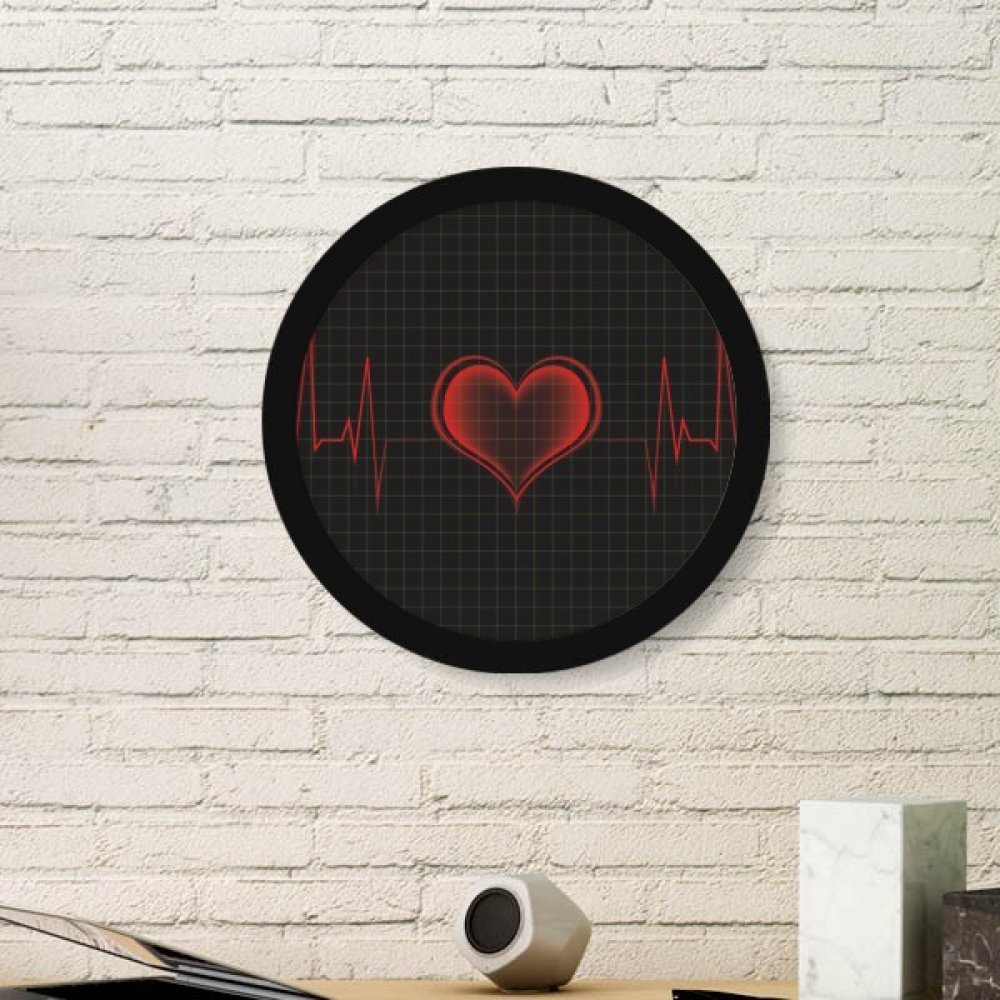 Cadre photo cœur électrocardiogramme en bois rond, cadeau idéal pour proche