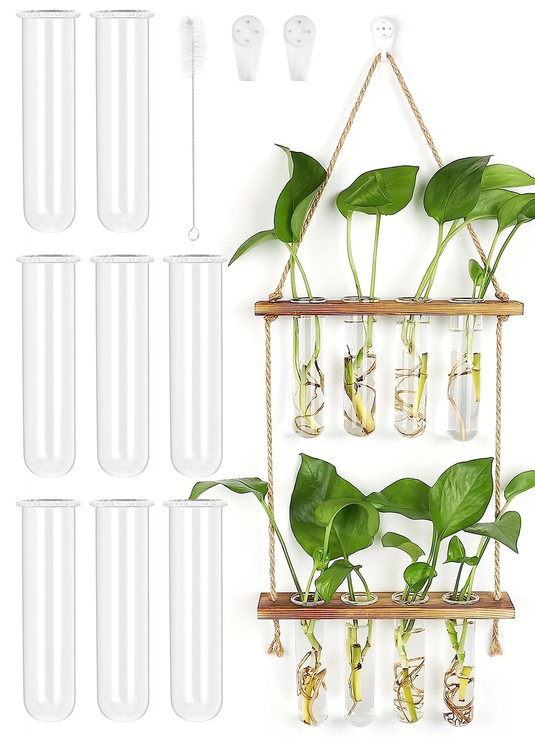 Vaso da fiori in vetro trasparente da appendere alla parete per la decorazione della casa e del giardino