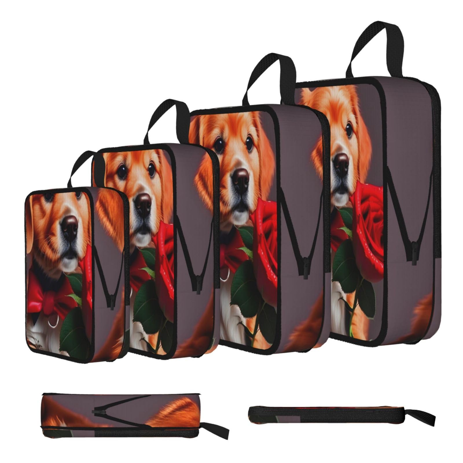 Gentleman-like dog Compression Packing Cubes 4 Piece Set