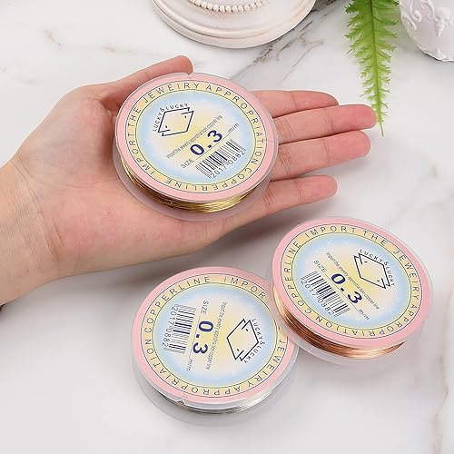 Vista 36 de Airssory Alambre de cuentas de metal de cobre de calibre 0.016 in/26, chapado de larga duración para envolver lazos torcidos, fabricación de joyas