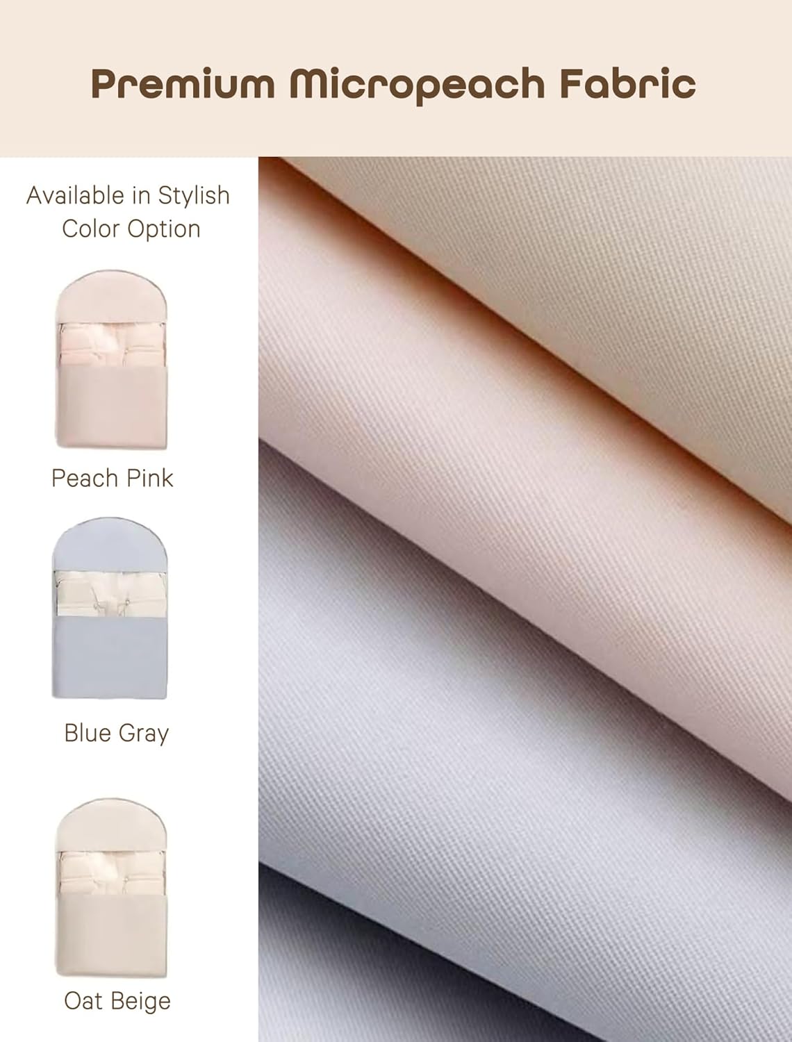 Space Saving Hanging Garment Bag with Self Compression Zipper 3pcs M+L+XL with Large Clear Window Oat Beige Closet Organizer Otherwise Space-saving Compression Garment Bag