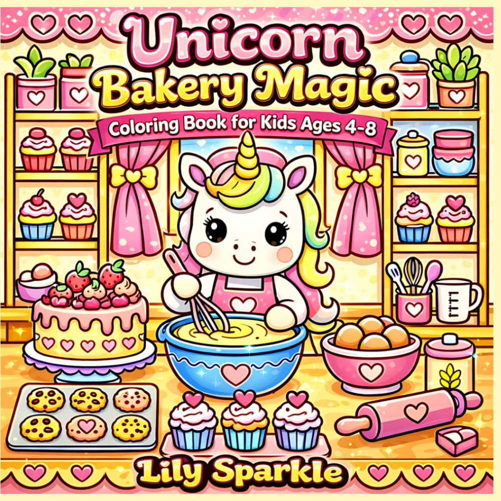 Unicorn Bakery Magic: 50+ Adorable animals Coloring Pages for Kids Ages 4–8: 50+ Adorable animals Coloring Pages for Kids Ages 4–8