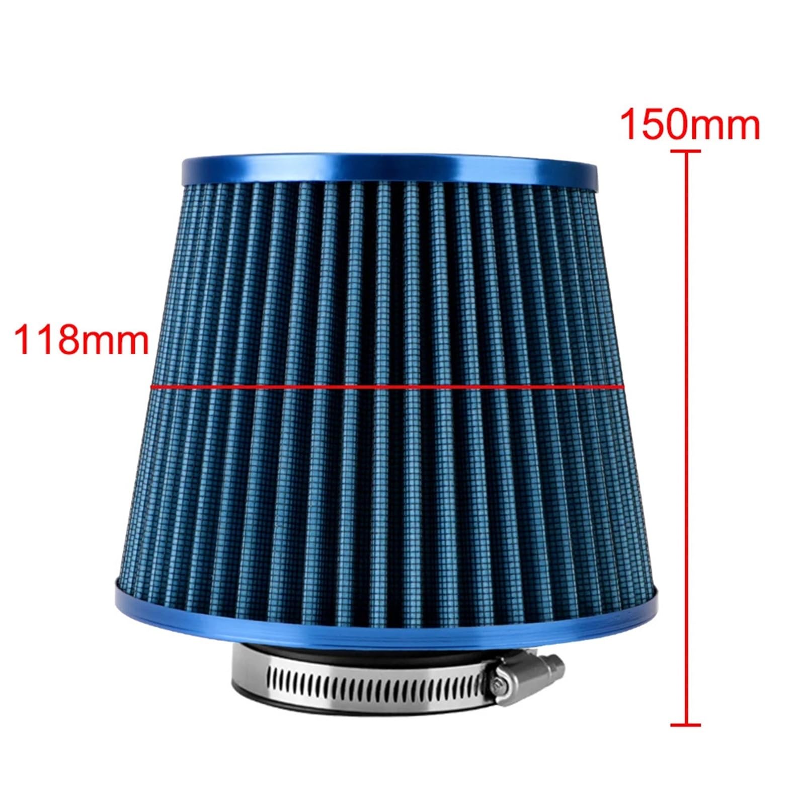 Filtr powietrza do motocykl Samochodowe filtry powietrza Sportowy stożek siatkowy 76MM Zestaw indukcyjny Filtr wlotu zimnego(Black)
