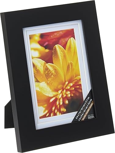 Miniatura 3 de Paquete de 8: negro de 4 pulgadas x 6 pulgadas; marco de galería con paspartú doble de Studio Décor®
