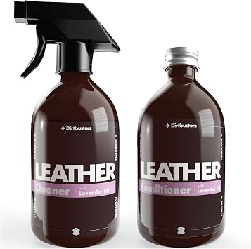 Dirtbusters Leather Cleaning And Conditioner Kit, Clean, Protect, Condition, Restore & Deodorise With Lavender Oil For Leather Sofas, Furniture, Shoes, Bags, Car Seats, Saddles & Tack 2x500ml